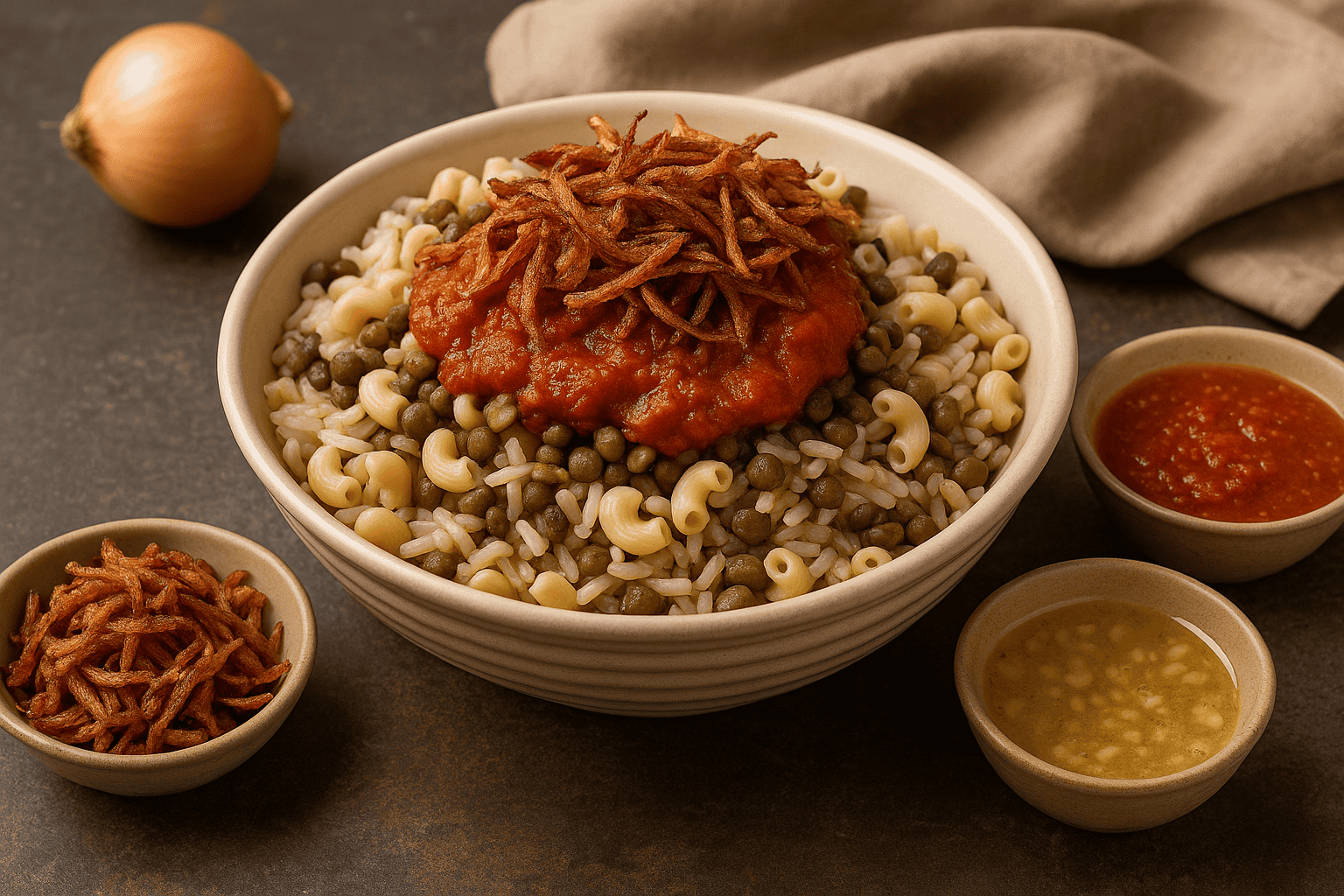 اختيار طريقة العمل الكشري المصري لستة أشخاص