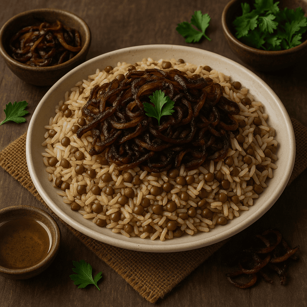 المجدرة: طبق نباتي بسيط ومغذي من العدس والأرز