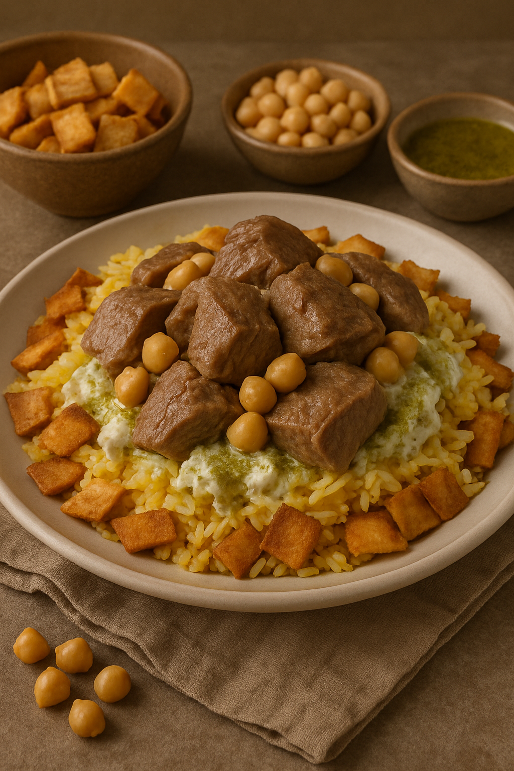 طريقة عمل الفتة المصدرية الأصلية🍛🔥 لذيذة