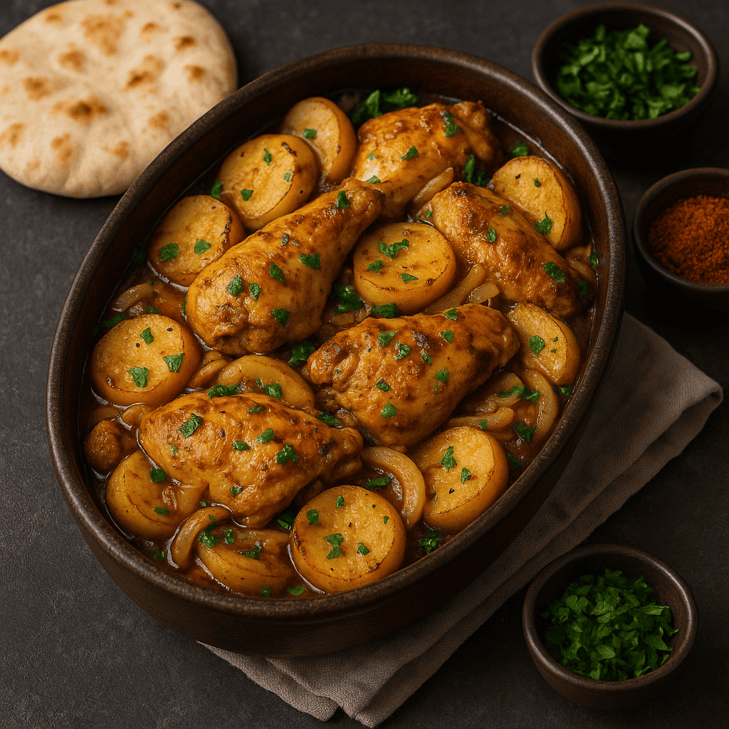 أسرار عمل الطاجن المصري بالبطاطس والدجاج